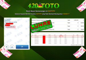 BUKTI KEMENANGAN 420TOTO - PADA PERMAINAN TOGEL HONGKONG ( 6 4 7 4 ) 10-01-2025