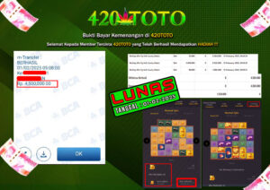 BUKTI KEMENANGAN 420TOTO - PADA GAMES SLOT PERMAINAN Win Betting Pg Soft (Lucky Neko)  29-01-2025