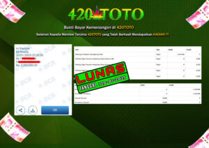 BUKTI KEMENANGAN 420TOTO - PADA PERMAINAN TOGEL PASARAN HONGKONG POOLS ( 3 5 7 2 )  20-01-2025