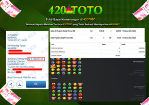 BUKTI KEMENANGAN 420TOTO - PADA GAMES SLOT PERMAINAN Pragmatic (Starlight Princess 1000)