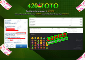 BUKTI KEMENANGAN 420TOTO - PADA GAMES SLOT PERMAINAN Betting Win Pragmatic (Gates of Olympus 1000)