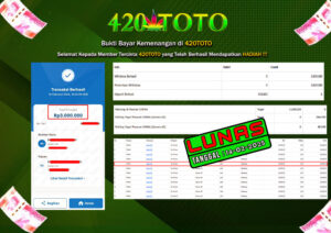 BUKTI KEMENANGAN 420TOTO - PADA GAMES TOGEL PASARAN CHINA ( 3 8 3 4 )