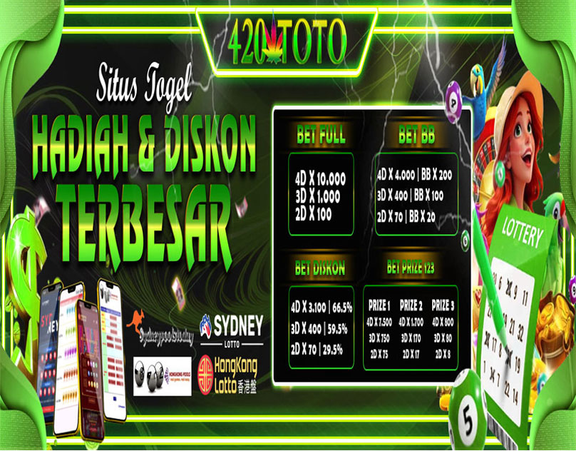 420TOTO - Daftar Situs Toto Togel Terbaik Dan Terpercaya Bet 100 Hadiah 2D 200 Rb