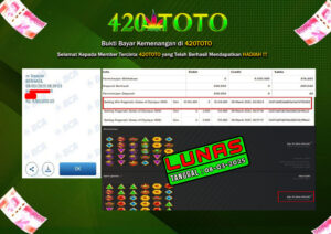 BUKTI KEMENANGAN 420TOTO - PADA GAMES SLOT PERMAINAN Pragmatic (Gates of Olympus 1000)